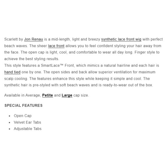 Jon Renau SCARLETT New WITH Tags in Creme Brulee - Picture 6 of 8